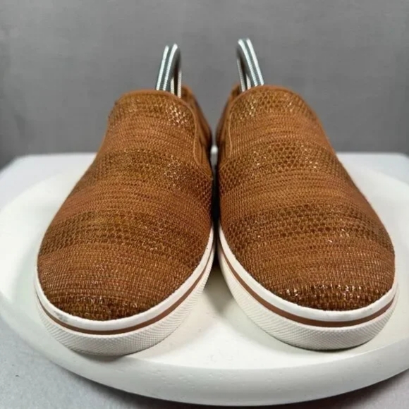 Lauren Ralph Lauren Janis Brown Slip On Sneaker Womens 9B Brown Woven Straw Look - Picture 2 of 10